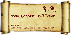 Nadolyanszki Márton névjegykártya