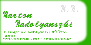 marton nadolyanszki business card